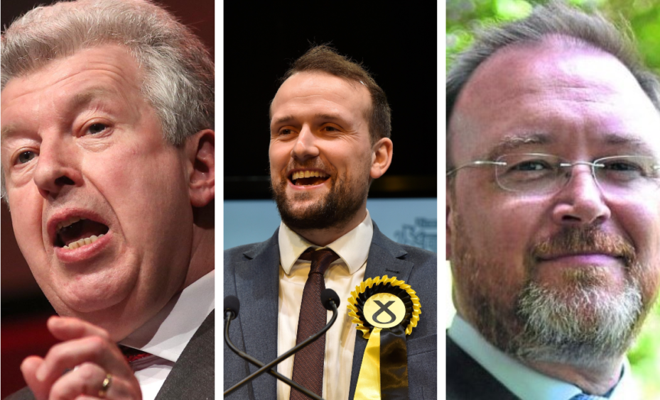 Labour's Lewis Macdonald, Stephen Flynn from the SNP and David Duguid of the Scottish Conservatives.