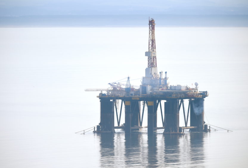 The Transocean 712 at anchor in the Moray Firth close to the entrance to the Cromarty Firth, on Friday, April 10, 2020. Picture by Sandy McCook.