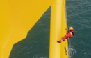 One of the Rigmar team working on the wind farm in Aberdeen Bay