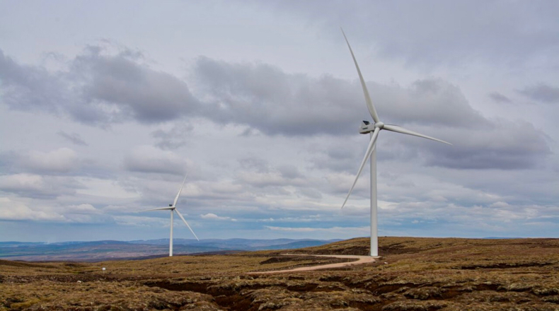 The Tom nan Clach windfarm in the Highlands
