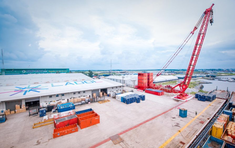 Mammoet has installed a heavy lift crane at the LADOL terminal, allowing it to target increasingly complex construction jobs in the region.