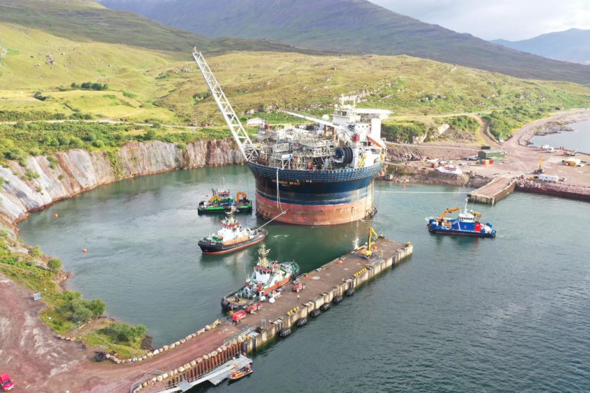 Voyageur Spirit in the Kishorn dry dock