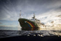 Greenpeace's Esperanza ship has been spotted sailing in the North Sea today.