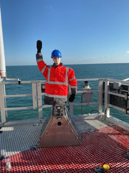 The 'Scaretech' device on the Galloper Offshore Wind Farm's substation.