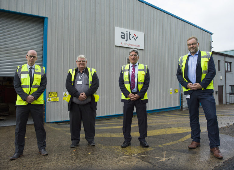 from left to right Alistair McGeough (Finance Director), David Milne (Business Development for Fabrication), Andy Dornan (Business Development Manager), Dave Scalley (Managing Director)