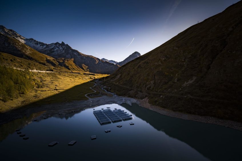 Floating solar panels.