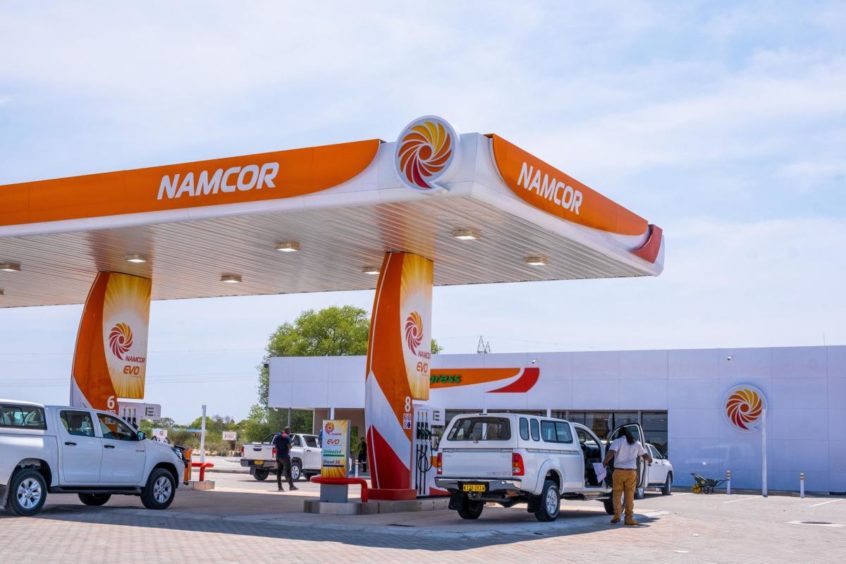 A Namcor fuel station in sunlight