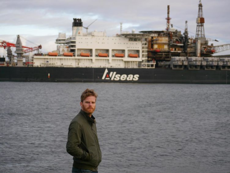 Joe Leask, OGUK's Decommissioning Manager, in Lerwick for the arrival of the Ninian North platform.