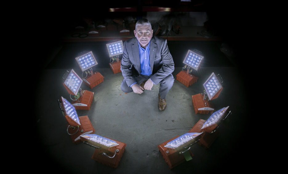 Scot Borland, managing director of Aberdeen-based BME, has high hopes for his industrial lighting products. (picture by Rory Raitt)