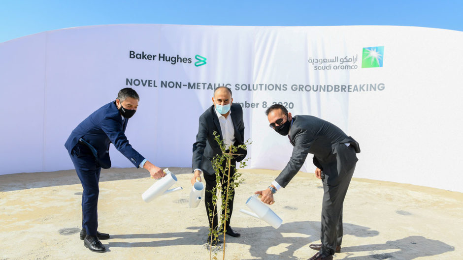 Aramco and Baker Hughes have begun construction on their $110mn Novel non-metallic facility in Saudi Arabia.