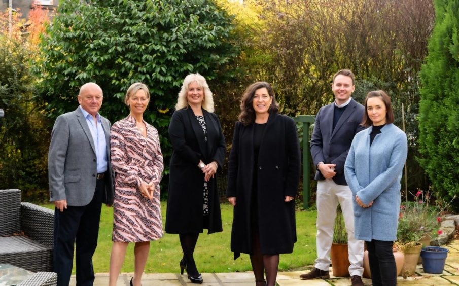 From left to right: Andrew Mackay, chairman of NRG Group; his wife and co-owner Jean Mackay; Angie McGregor and Jo McGregor of McGregor Consultants; Daniel Mackay, managing director of NRG Well Management; and Erica McPherson, NRG Group commercial director.