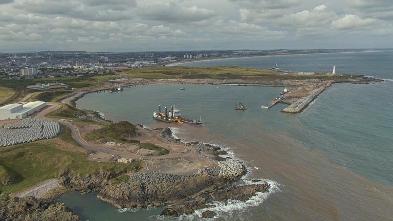 The new south harbour in Aberdeen.