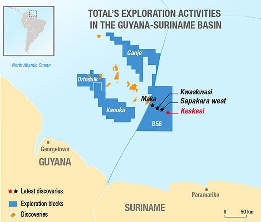 Total and Apache have celebrated a fourth find offshore Suriname, with work ongoing in pursuit of deeper targets.