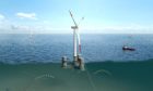The OO-Star Wind Floater, developed by Dr.techn.Olav Olsen and owned by Floating Wind Solutions AS, which will be used for the Falck Renewables/BlueFloat Energy ScotWind application