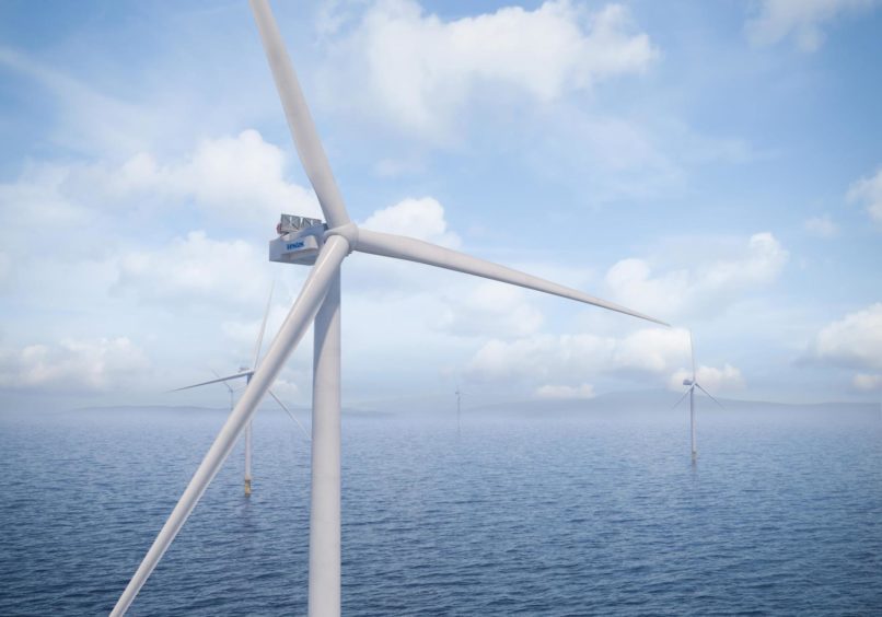 An artist's impression of Vestas' V236-15.0MW turbine, which will be used on the Inch Cape offshore wind farm