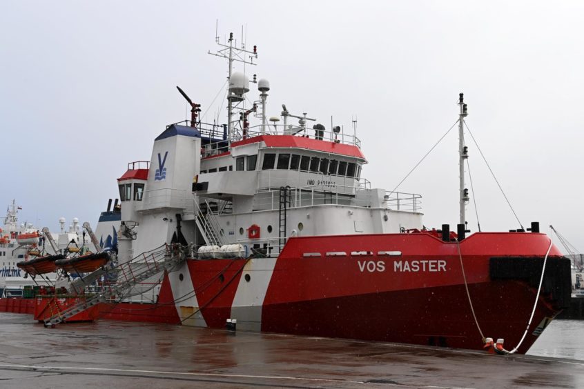 The Vos Master in Aberdeen Harbour. Pic: Kenny Elrick