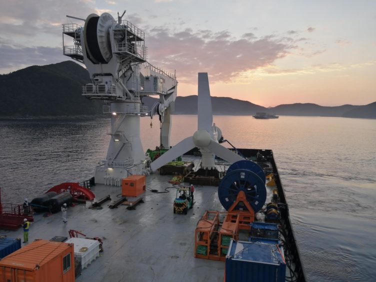 The tidal turbine in the Goto Islands