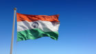 India's flag flutters in the wind.