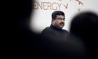 Dharmendra Pradhan, India's petroleum minister, looks on during the 22nd World Petroleum Congress in Istanbul, Turkey, on Tuesday, July 11, 2017. Photographer: Kostas Tsironis/Bloomberg