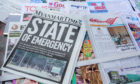 Myanmar Times newspaper with the headline 'State of Emergency' among other newspapers for sale are seen on display a day after the Myanmar's military detained the country's de facto leader Aung San Suu Kyi and the country's president in a coup.
Daily life in Yangon, Burma - 01 Feb 2021