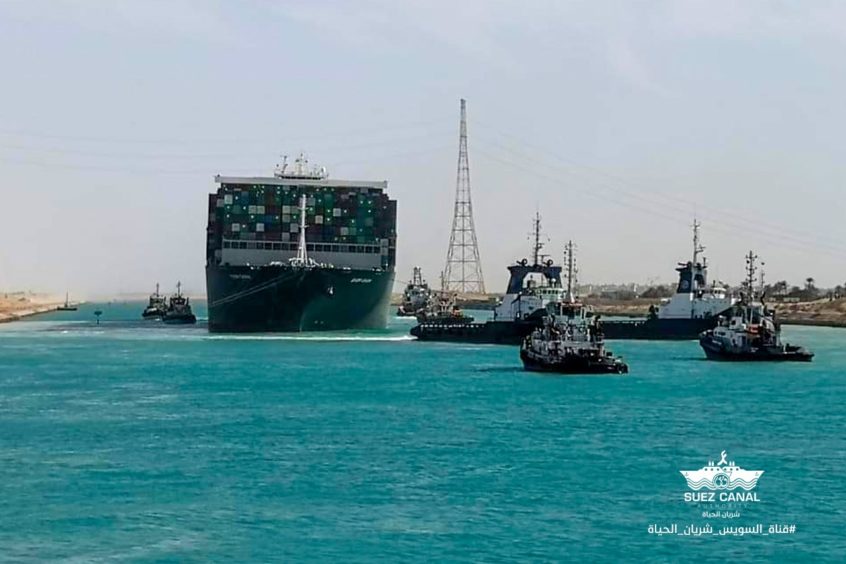 The Ever Given afloat. The Suez Canal Authority has re-floated the Ever Given containership, allowing the traffic jam to begin easing.