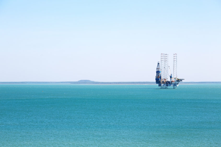 A rig at work offshore Australia