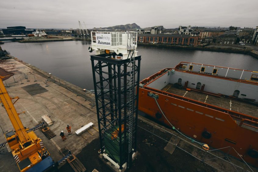 Gravitricity's gravity powered energy storage demonstrator in Edinburgh.