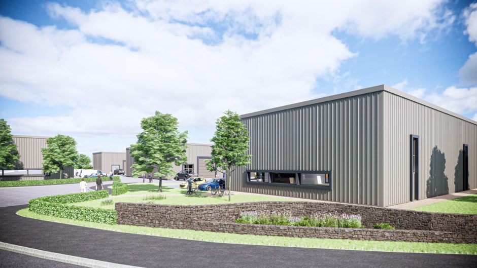 CGI of business units at new Altens Gate business park.