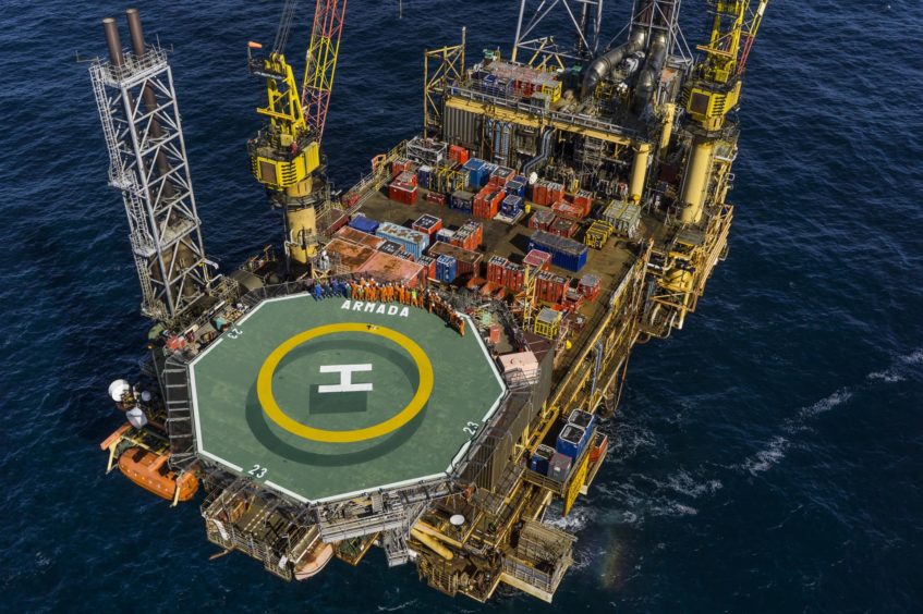 Armada platform, UK North Sea. Supplied by Harbour Energy Date; 02/08/2015