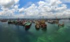 Keppel Offshore & Marine Shipyard Arial View. Singapore. Supplied by Keppel