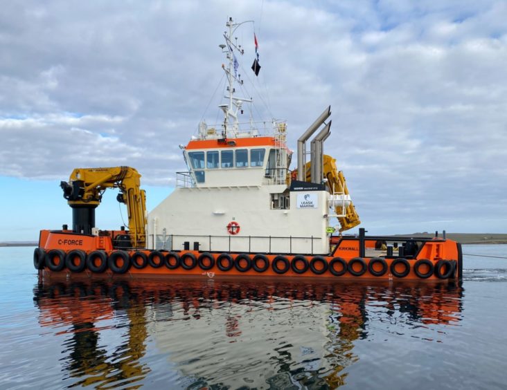 Leask Marine's Damen Multicat workboat C-FORCE.