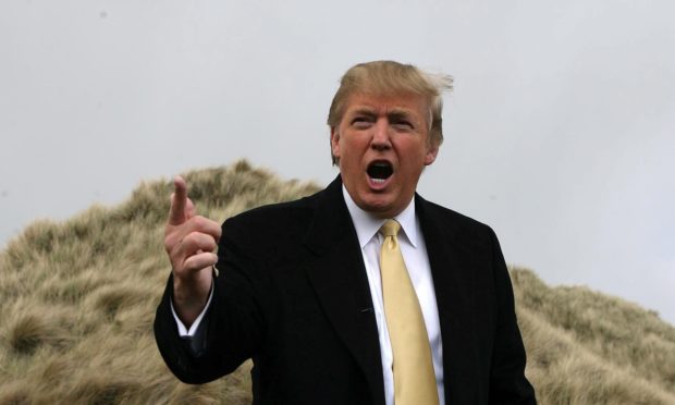 Donald Trump at his golf course in Aberdeenshire.