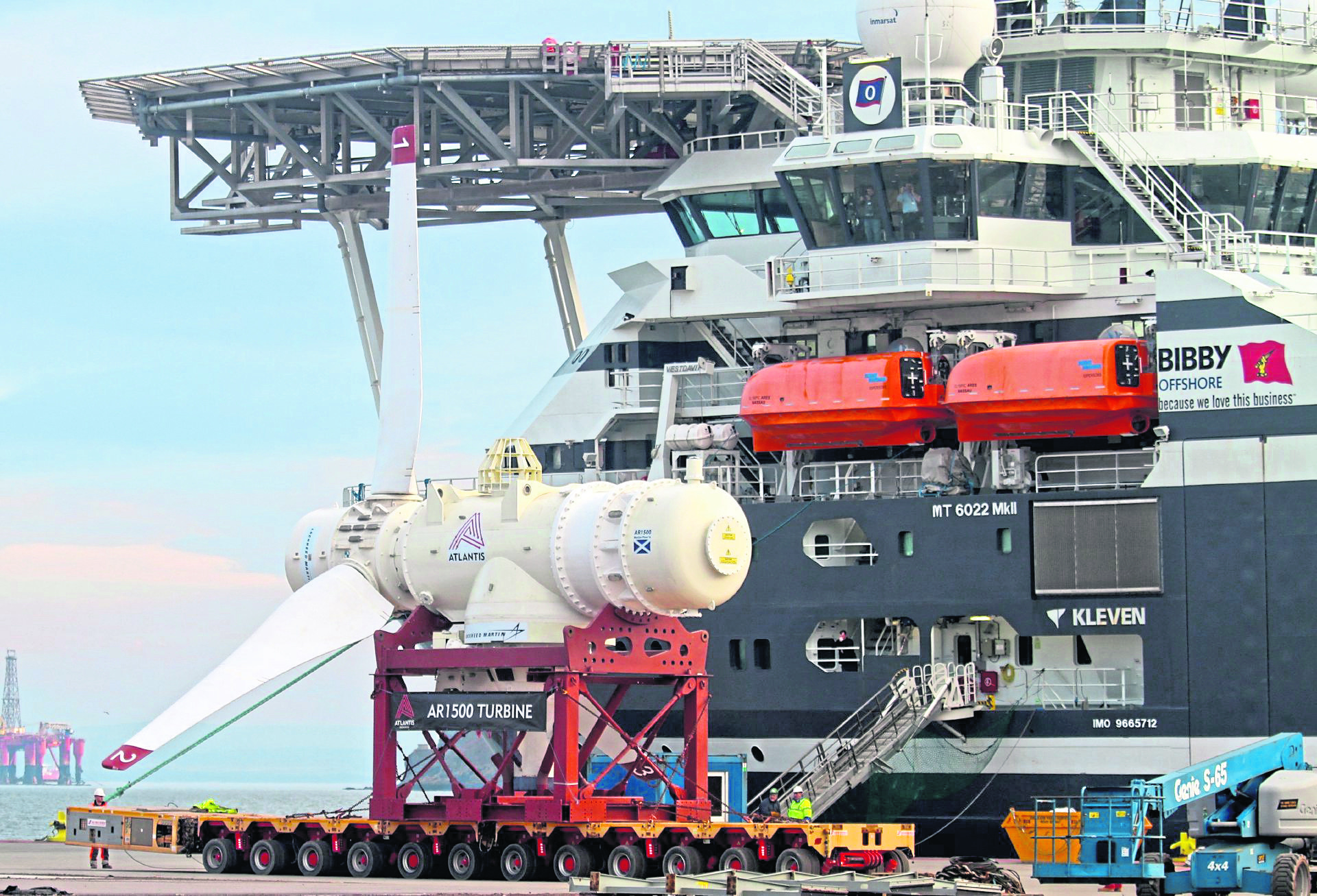 A turbine for use at SAE Renewable's MeyGen tidal energy project in the Pentland Firth.