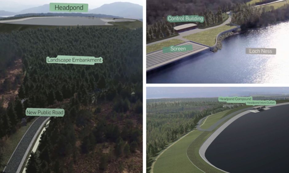 LONG-TERM BENEFITS: Impressions of the Red John hydro scheme at Dores, Loch Ness, which has been approved by the Scottish Government.