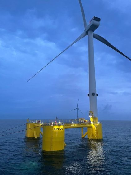 Principle Power's floating foundation is in use at the Kincardine wind farm, off Aberdeen.