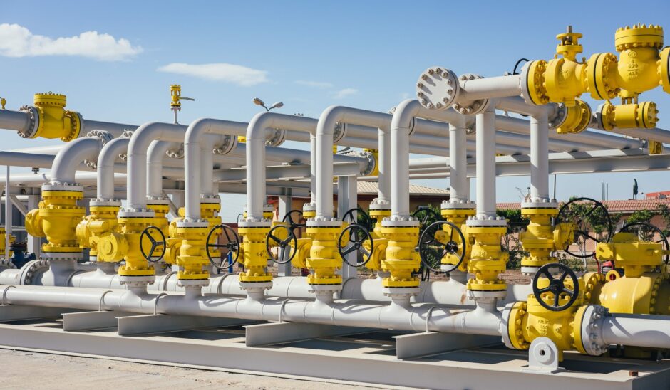 White pipes with yellow sections