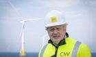Prime Minister Boris Johnson onboard the Esvagt Alba during a visit to the Moray Offshore Windfarm East, off the Aberdeenshire coast. Picture date: Thursday August 5, 2021. Jane Barlow/PA Wire