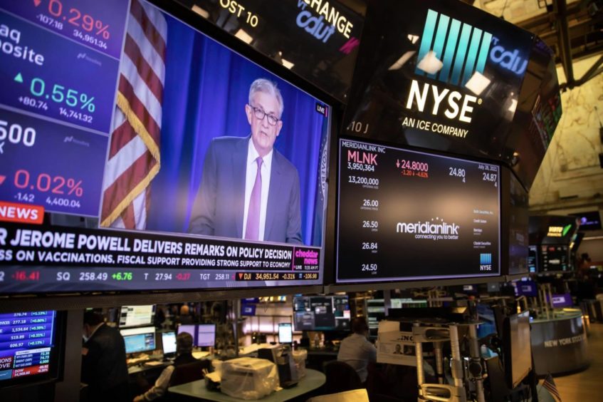 The markets are waiting for Jerome Powell, head of the Fed, to speak. Bloomberg.