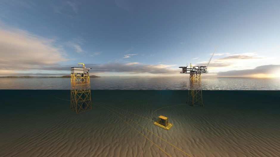 CGI of a power from shore platform electrification project.