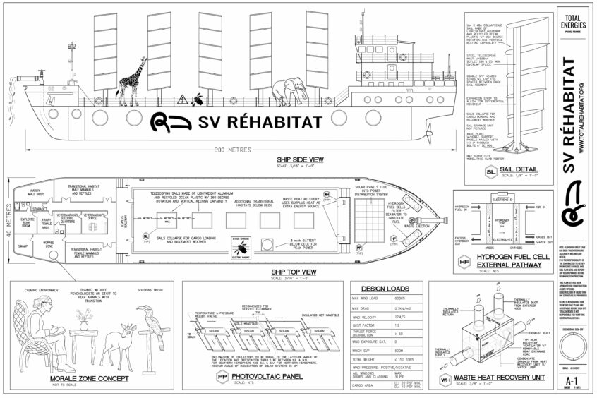 A schematic of a made up ship