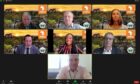 Seven people on a zoom call