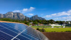Solar panel in the foreground, Table Mountain in the background