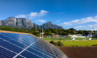 Solar panel in the foreground, Table Mountain in the background