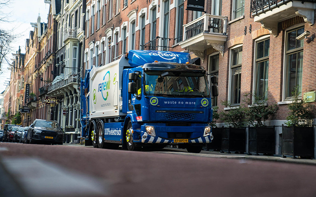 Electric truck on a street