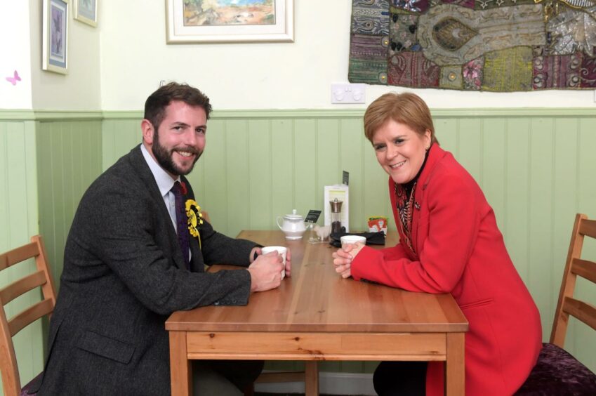Fergus Mutch and Nicola Sturgeon on the campaign trail in 2019.