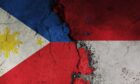 The flags of the Philippines (left) and Indonesia (right)