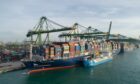 FueLNG performing an LNG bunkering operation in Singapore.