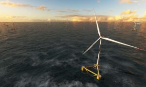 Floating wind turbine concept. Supplied by Aker Offshore Wind