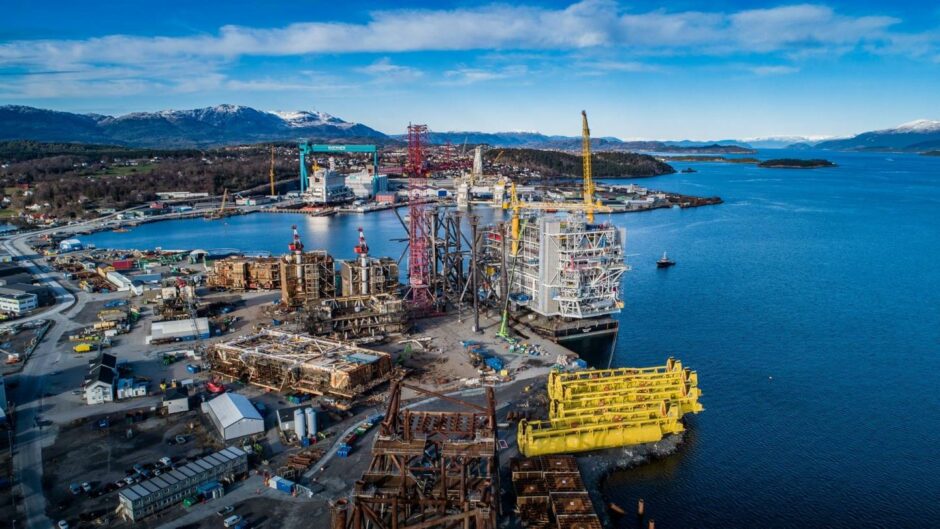 Kvaerner's yard at Stord. Norway. Supplied by Aker Solutions
