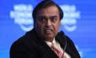 Mukesh Ambani, billionaire, chairman and managing director of Reliance Industries Ltd., pauses during a panel session at the World Economic Forum (WEF) in Davos, Switzerland, on Tuesday, Jan. 17, 2017.